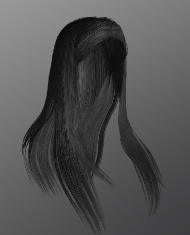 3D female hairstyle long hair model TurboSquid 1416478