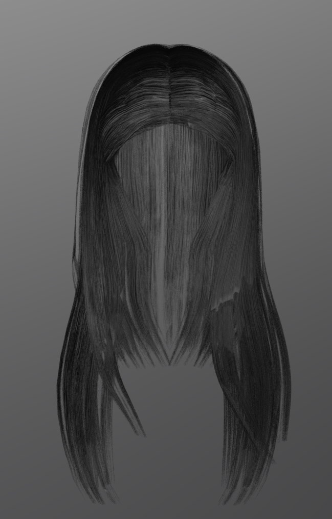 3D female hairstyle long hair model - TurboSquid 1416478