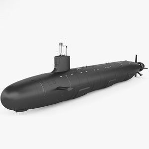 virginia class submarine 3D model