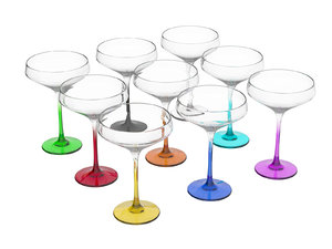 3D colorful cocktail glasses