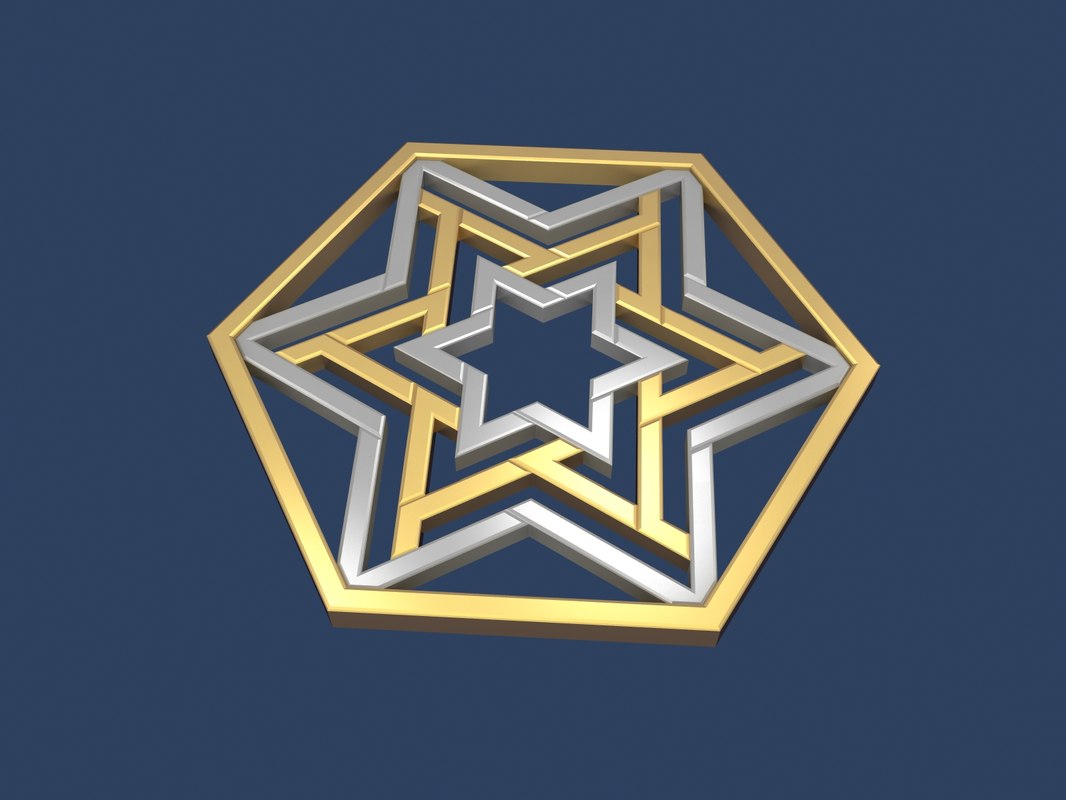 3D star david hexagon - TurboSquid 1416670