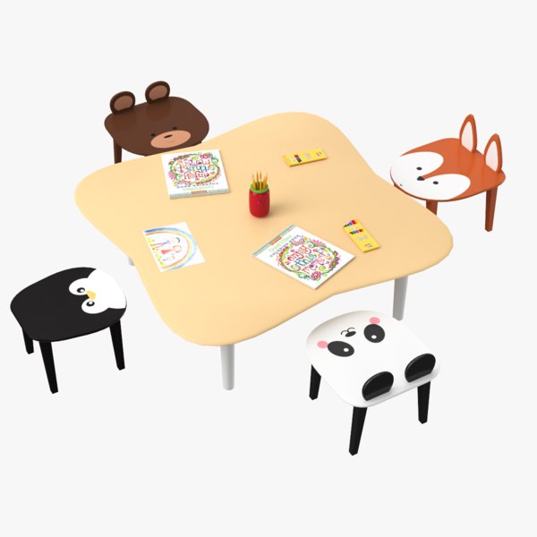 chairs table set kids model
