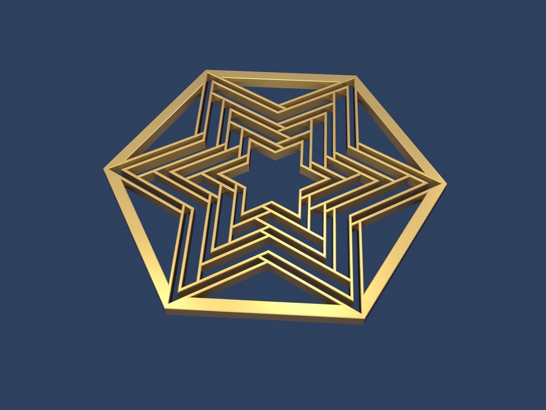 3D star david hexagon - TurboSquid 1417133