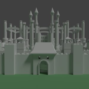 fantasy medieval castle building 3D model