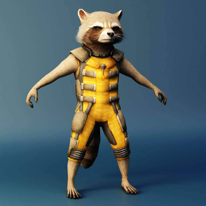 Rocket raccoon 3D model - TurboSquid 1417216