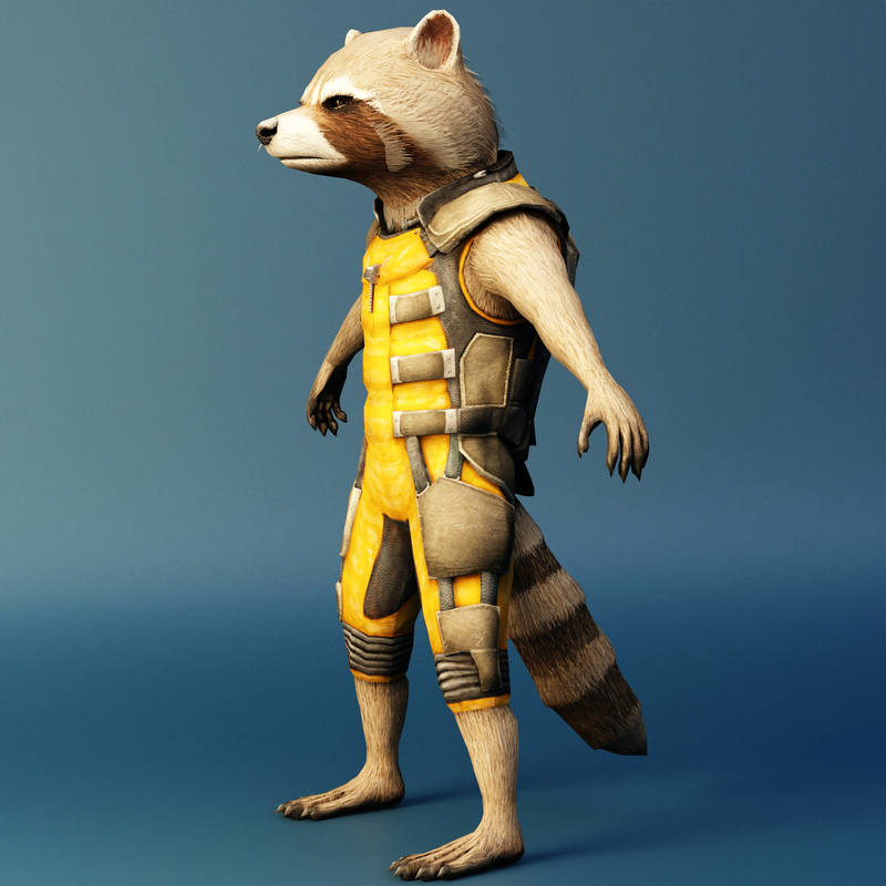 Rocket raccoon 3D model - TurboSquid 1417216
