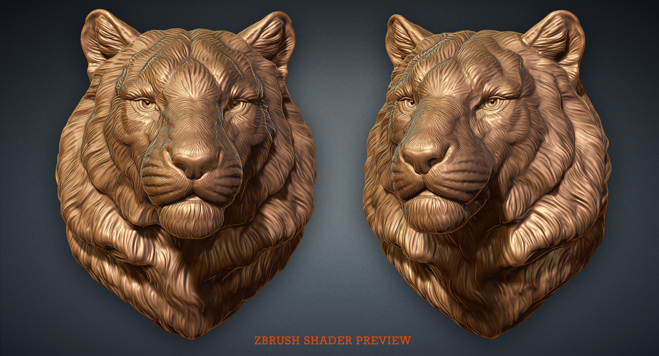 Tiger head animal sculpture 3D TurboSquid 1417270