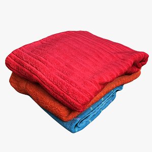 3D model pile towels