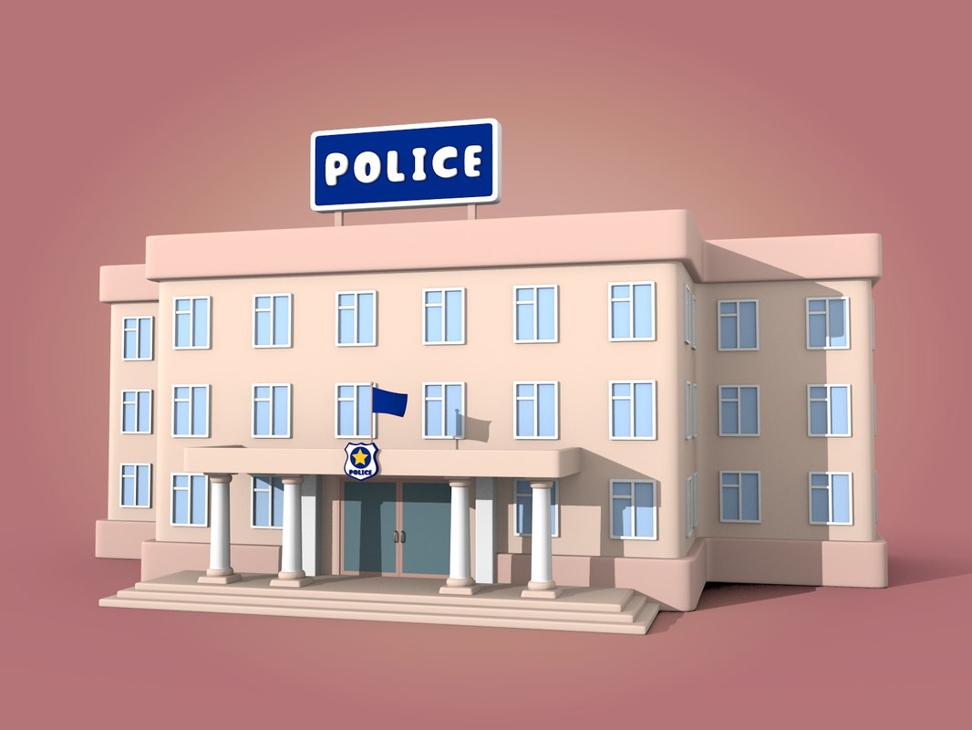 3D cartoon police station - TurboSquid 1417549