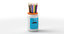 colored pencils holder jar 3D model