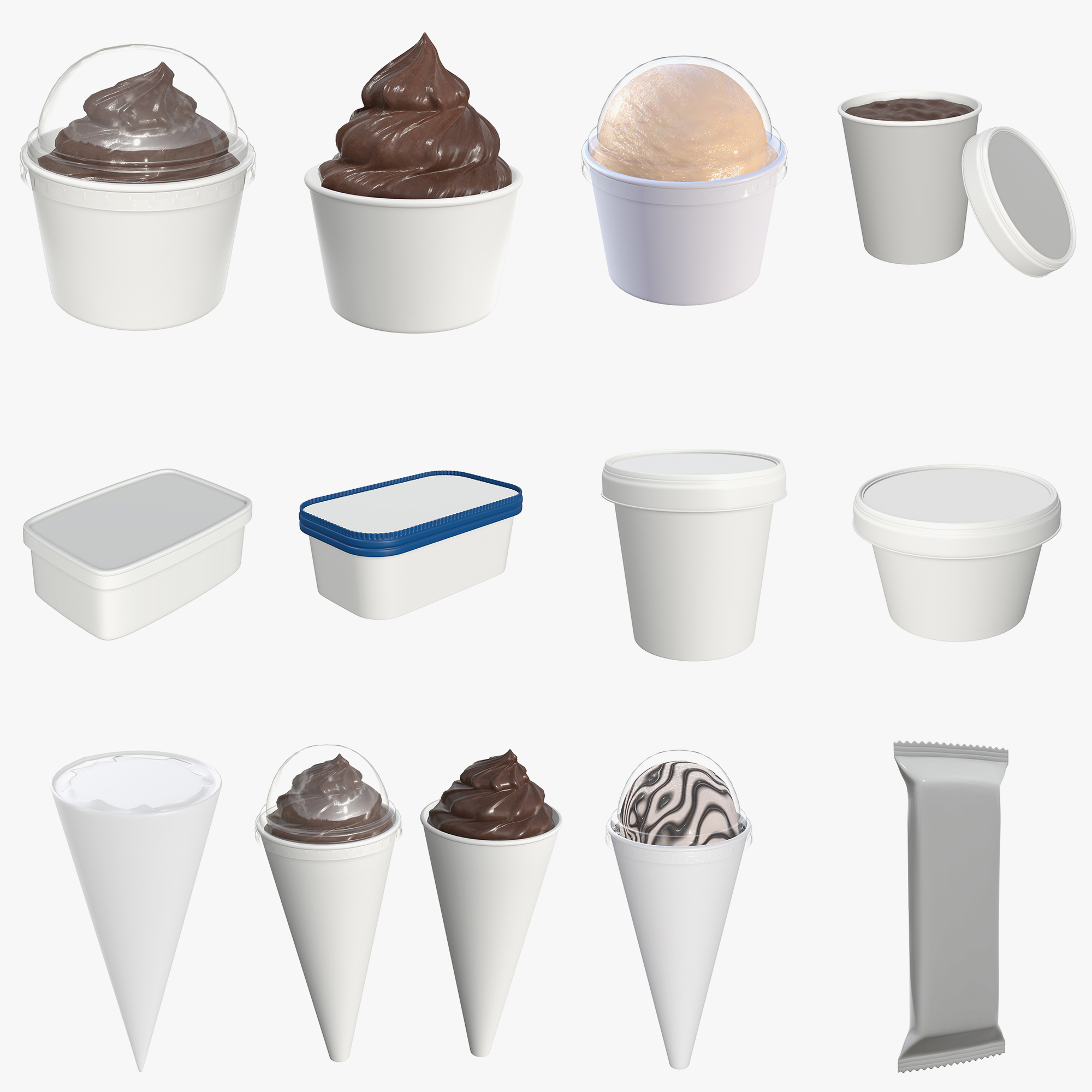 冰淇淋包装模拟3d模型