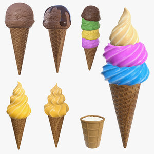 3D cone ice cream