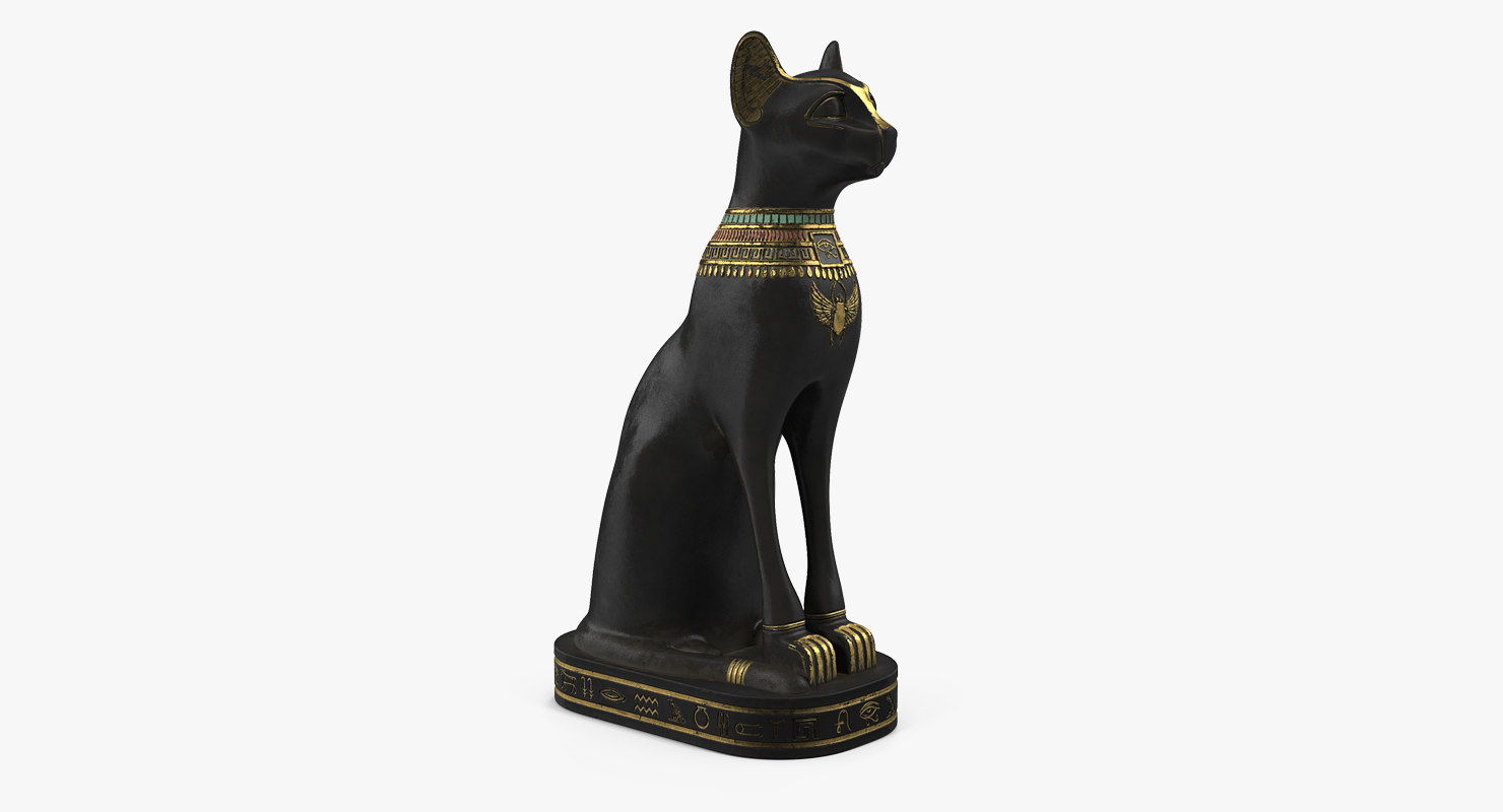 egyptian black cat statue