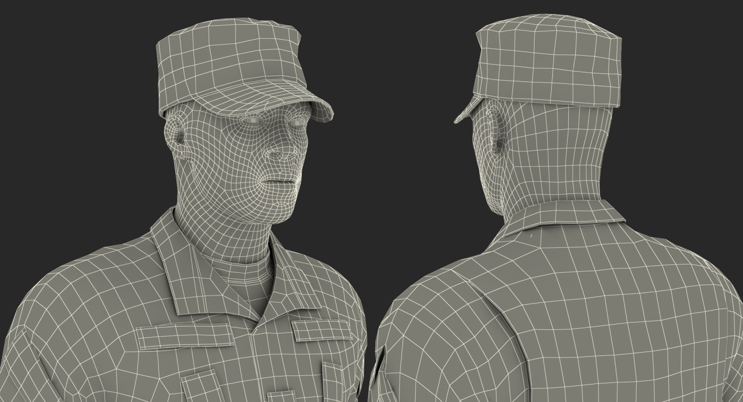 美国陆军士兵前进姿势3d模型