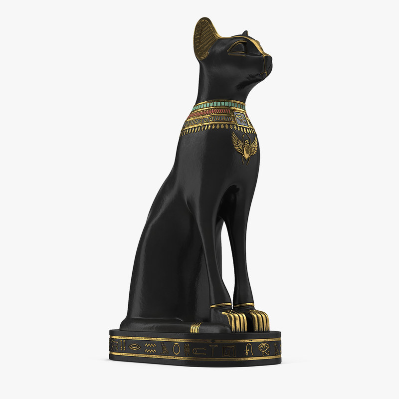 3D model egyptian cat statue black - TurboSquid 1417844