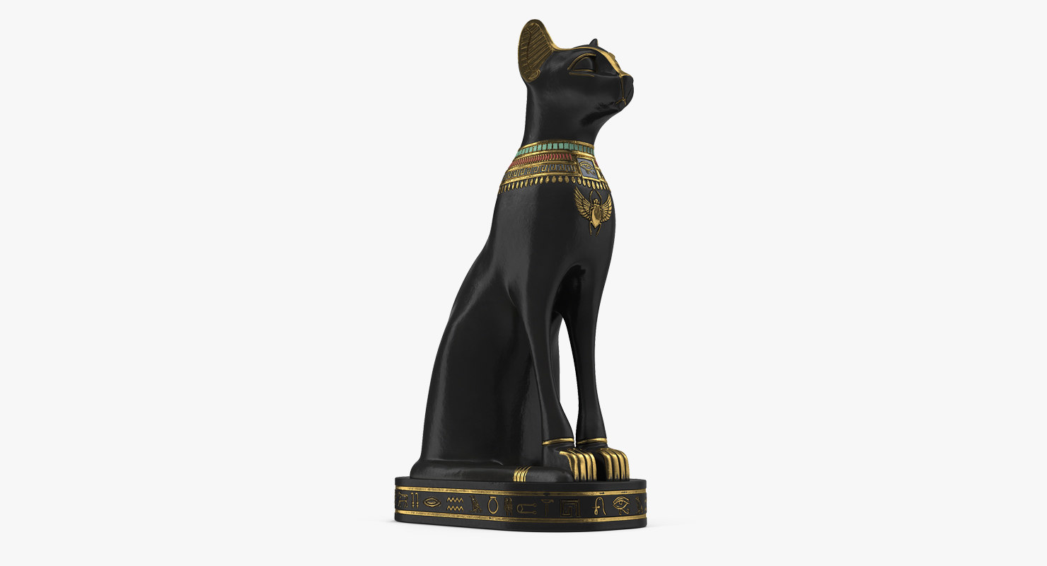 3D model egyptian cat statue black - TurboSquid 1417844
