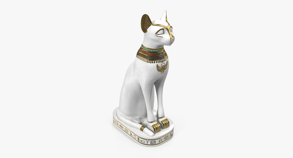 Modele 3d De Statue De Chat Egyptien Blanche Turbosquid