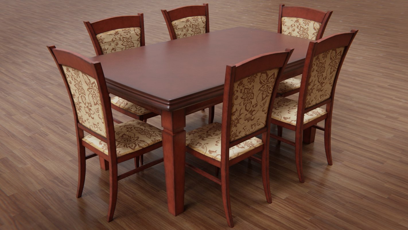 3d Dining Table Chair Model Turbosquid 1417773
