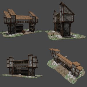old town gate 3D model