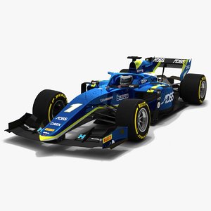 3D model carlin 1 f2 race car