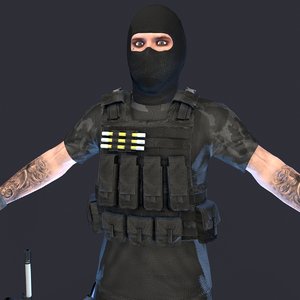 paramilitary soldier 3D model