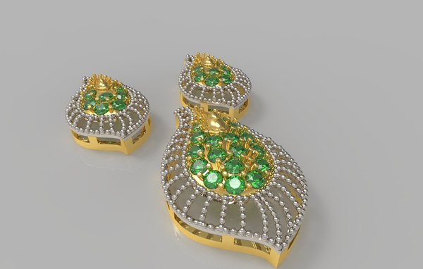3D indian gold pendant model