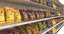 3D grocery store 3 shelves model