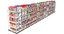 3D grocery store 3 shelves model