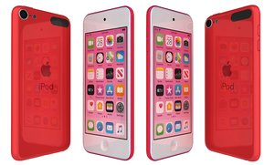 3D apple ipod touch red model