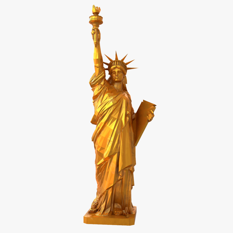 Gold statue liberty 3D model TurboSquid 1418324