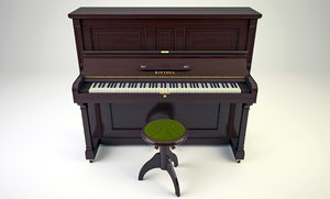 upright piano 3D model