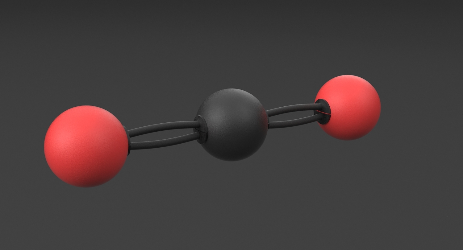 Carbon dioxide molecule 3D model TurboSquid 1418445