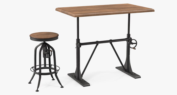 Pittsburgh Crank Standing Desk 3d Turbosquid 1418855 Pittsburgh Crank Standing Desk 3d