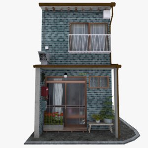 3D old townhouse
