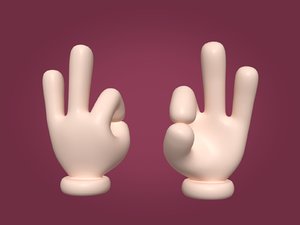 cartoon hand 3D model