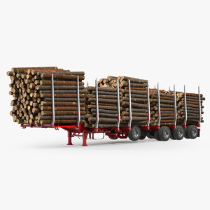 logging trailer manac small 3D model