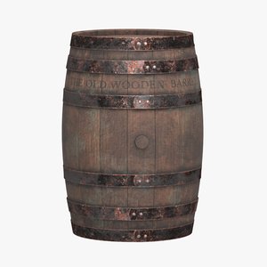 3D wooden barrel model