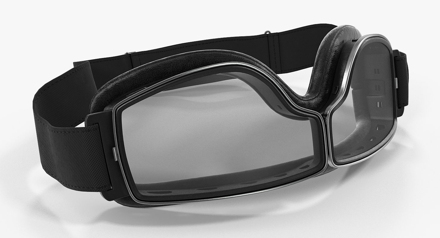 Retro pilot goggles black 3D model TurboSquid 1418871