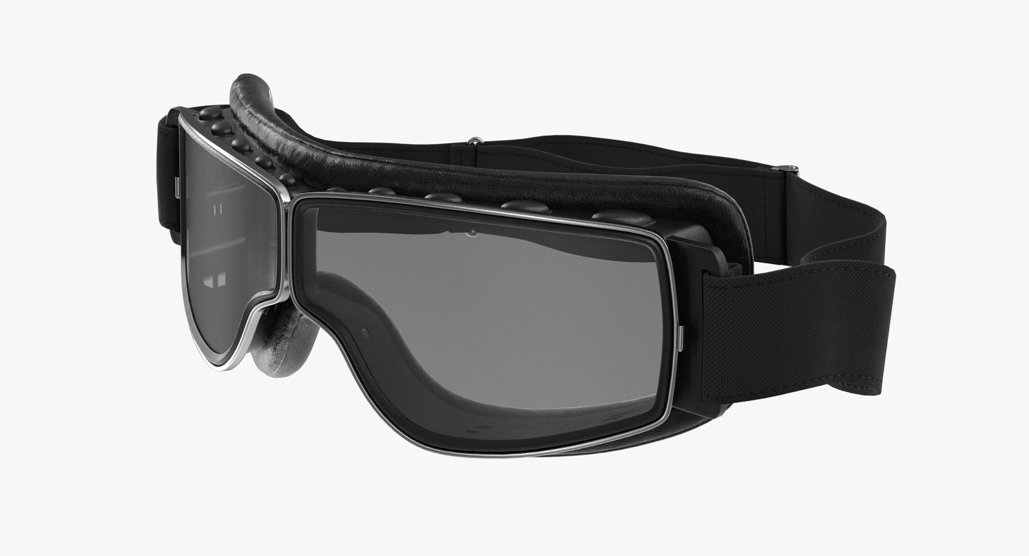 Retro pilot goggles black 3D model TurboSquid 1418871