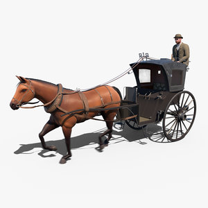 hansom cab carriage 3D model