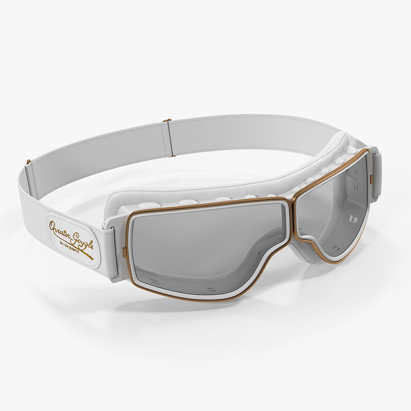 White pilot goggles model TurboSquid 1418639