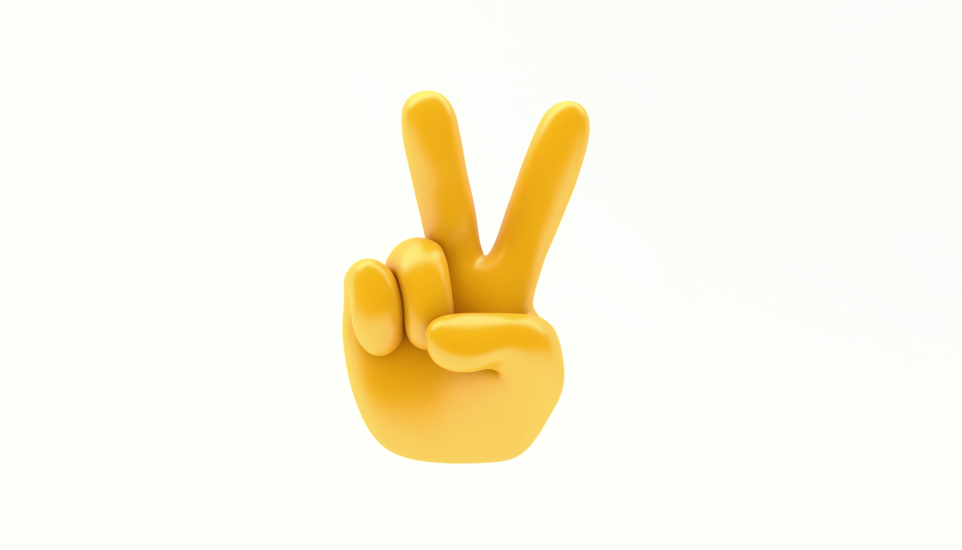 emoji hand gesture 3d model