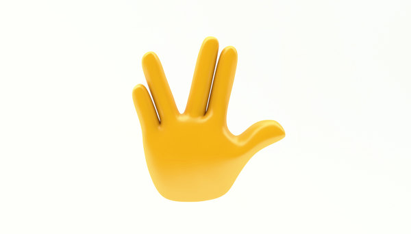 3D emoji hand gesture