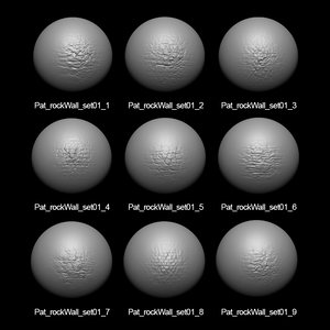 Zbrush Alpha Rock Wall Set01