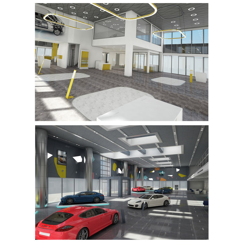 3D car dealership build showroom model TurboSquid 1418757