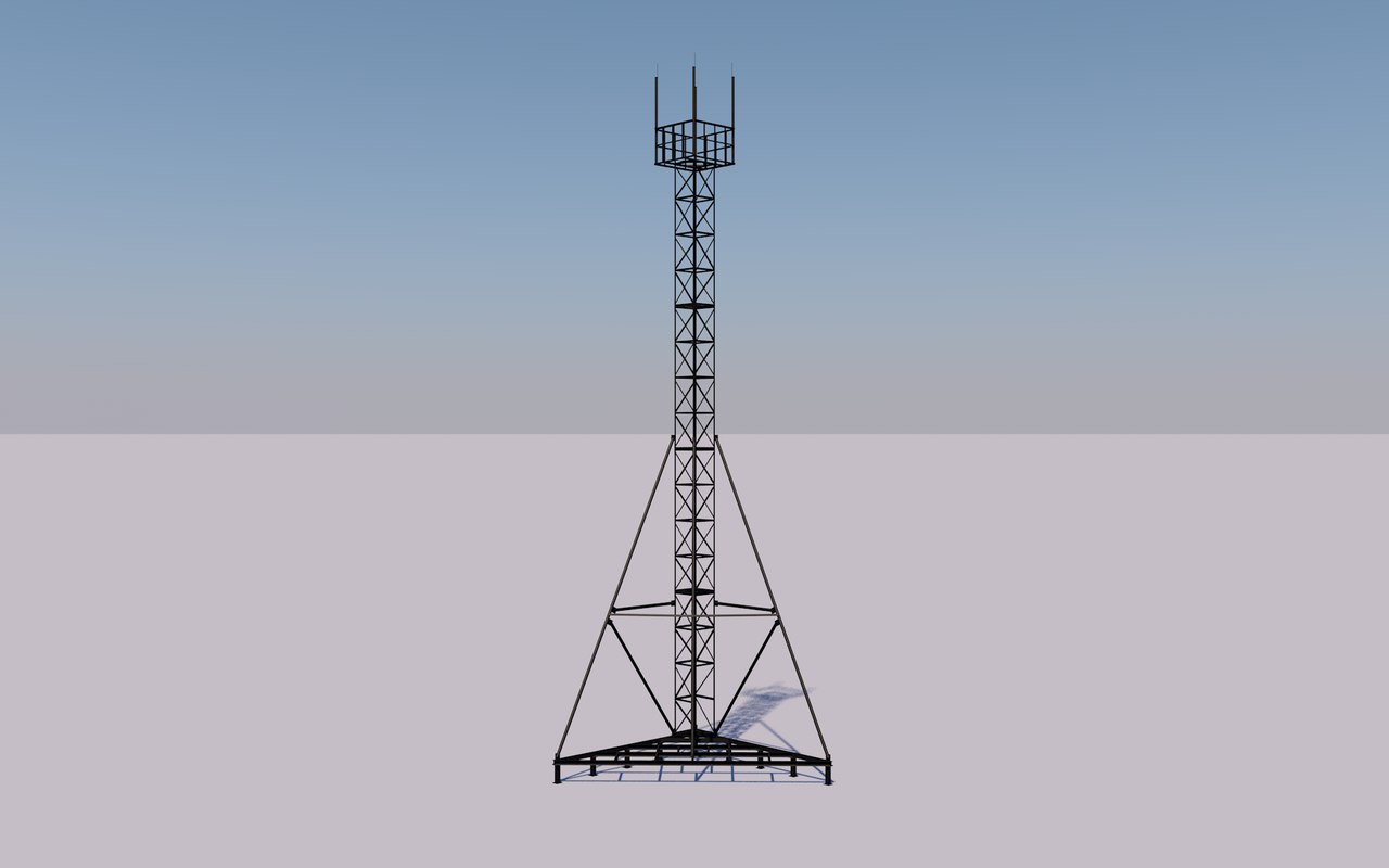 3d Cell Tower Model Turbosquid 1418825