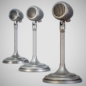 3D vintage american d5t microphone model