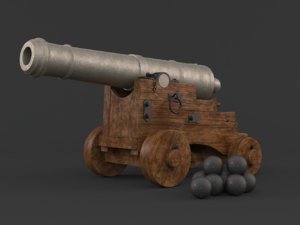 3D old cannon balls
