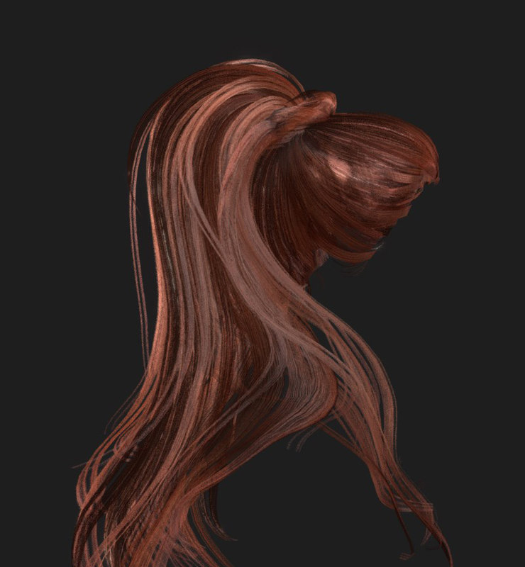 3D female hairstyle hair model TurboSquid 1418954