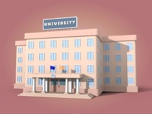 3D model cartoon university
